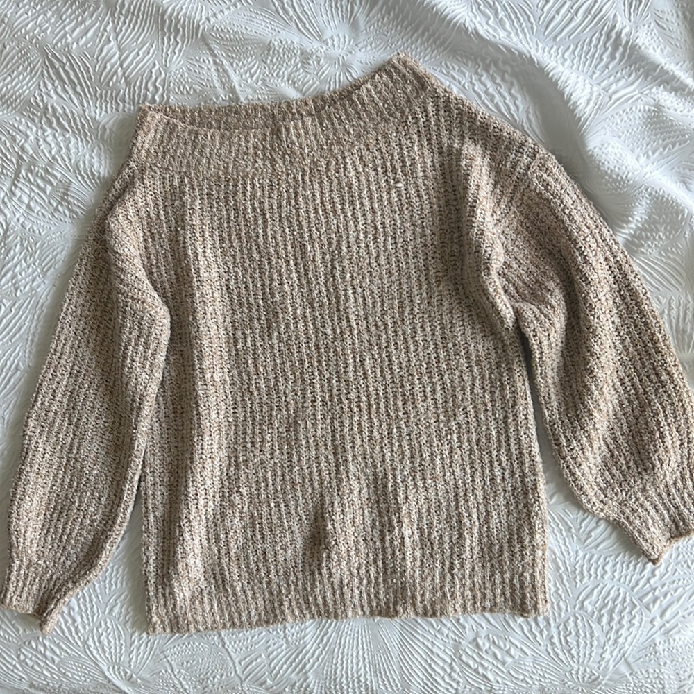 Cream off the shoulder sweater